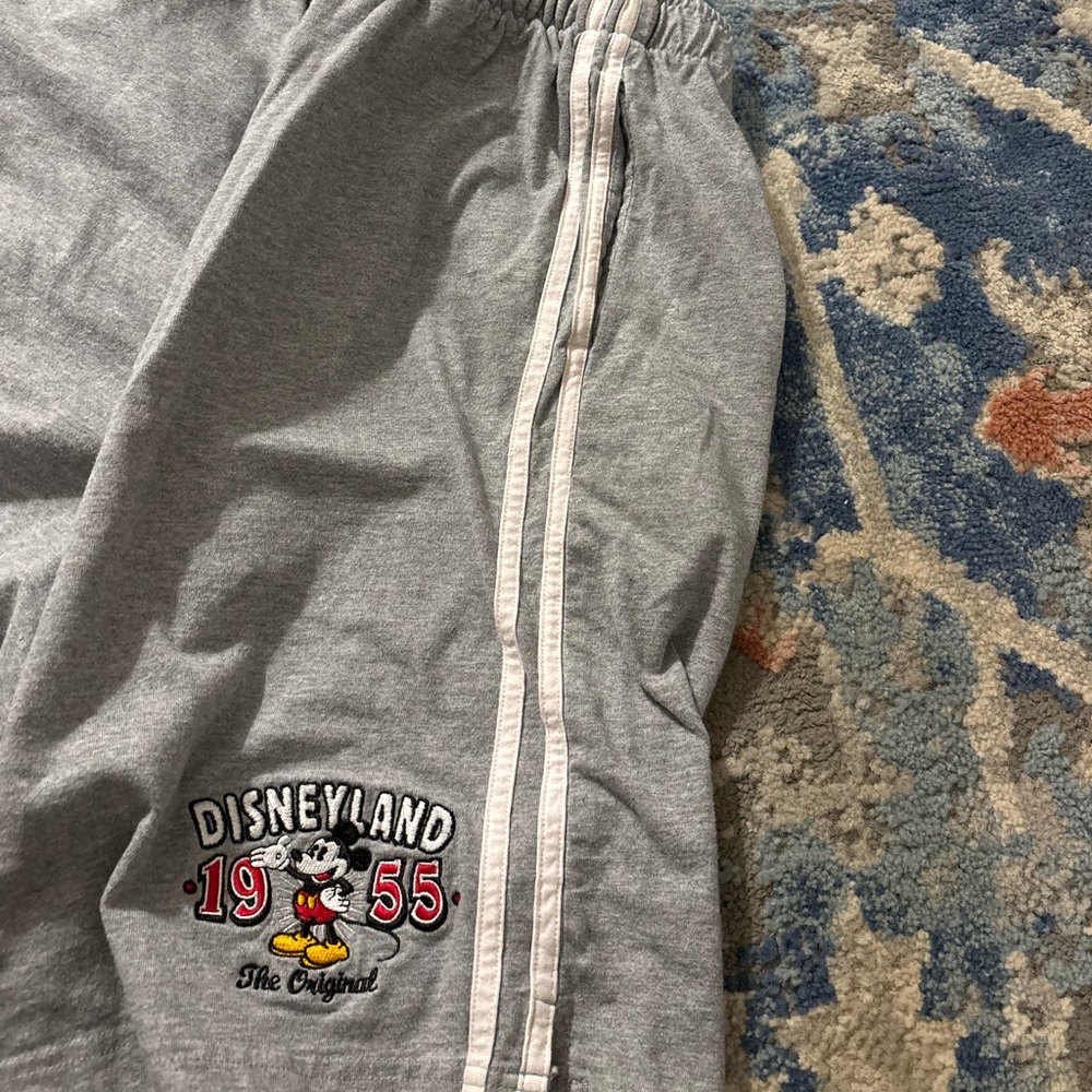 Disney Mens Gray Shorts with Mickey Mouse Embroidery